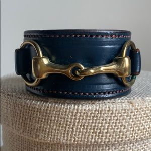 Leather Horsebit Cuff Bracelet
